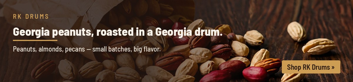 Georgia peanuts, roasted in a Georgia drum.