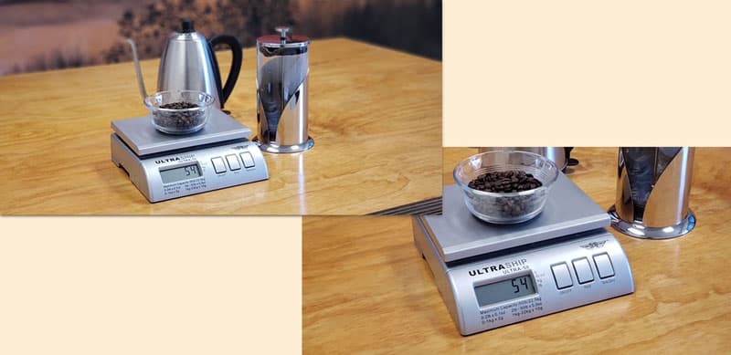 for best results weigh out your desired amount of coffee for your french press