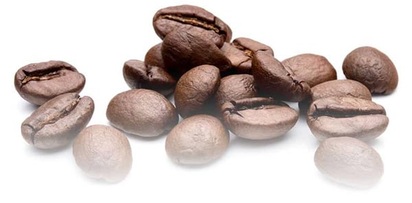 isolated coffee beans