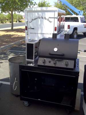 roaster grill assembly in parking lot